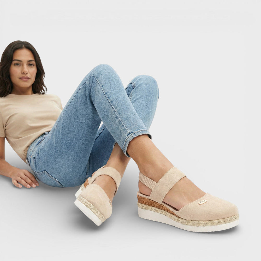 Sandales compensées bout fermé style espadrille Nelvoire — vue 2