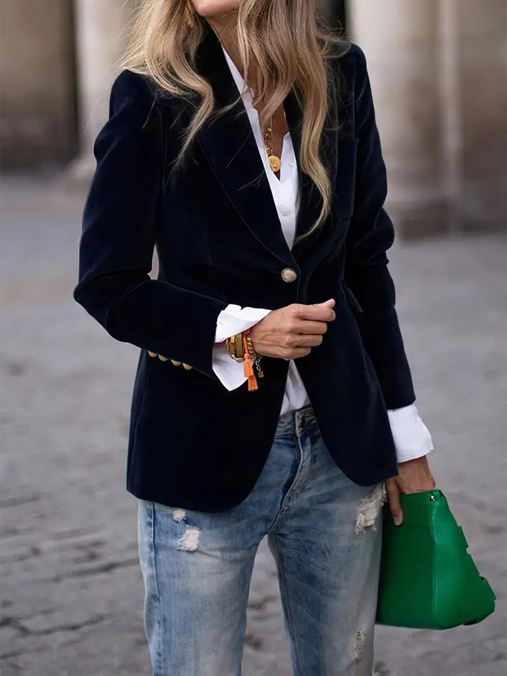 Blazer cintré un bouton Nelvoire — Apolline, collection femme