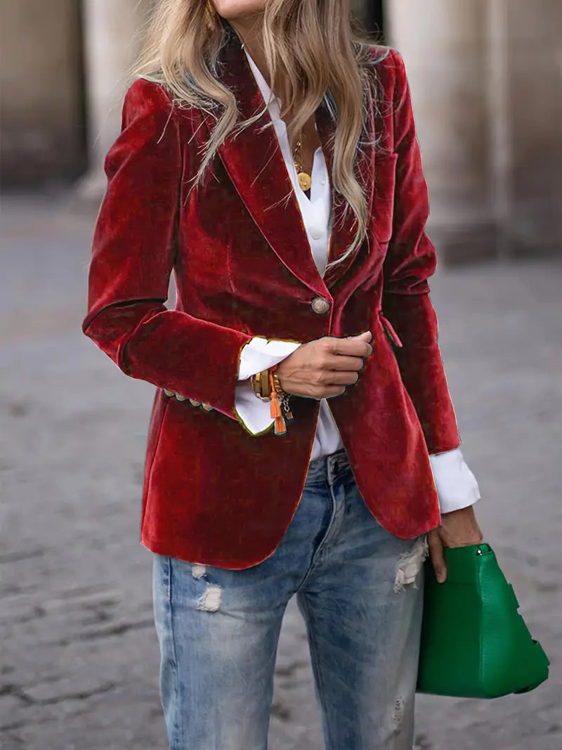 Blazer cintré un bouton Nelvoire — coloris rouge