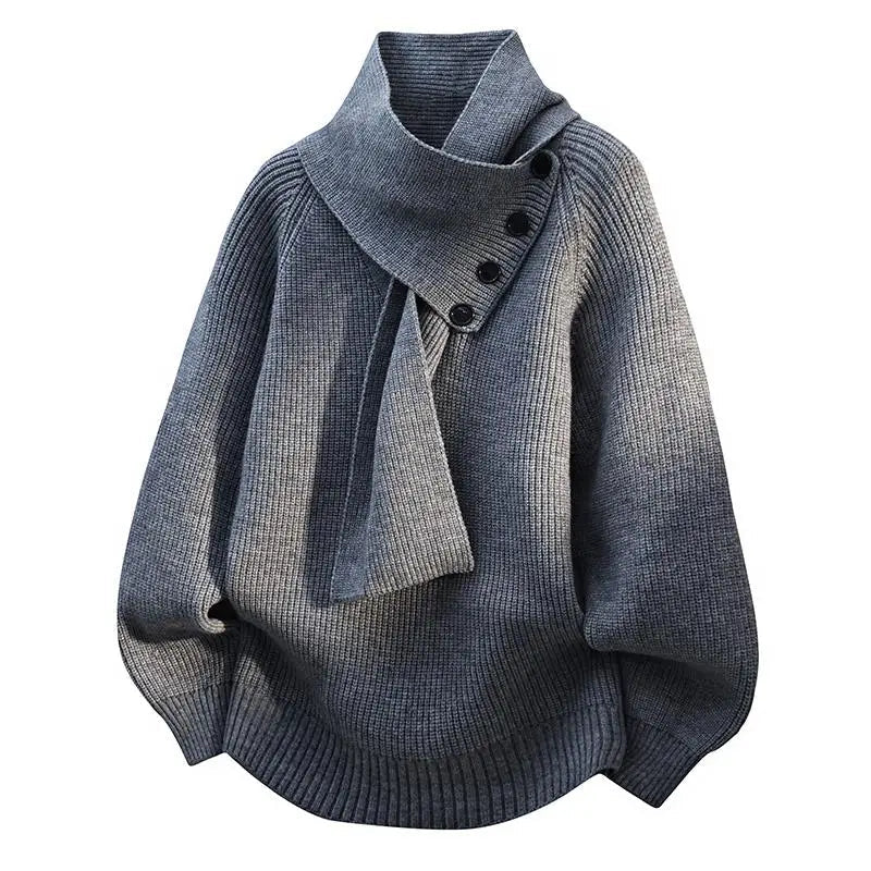 Pull col écharpe à boutons Nelvoire — vue 2