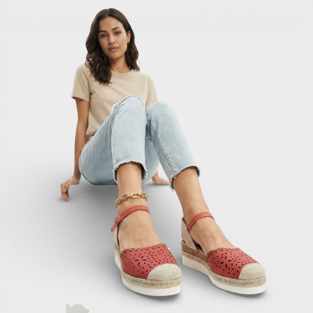 Espadrilles compensées perforées à bout fermé Nelvoire — vue 2