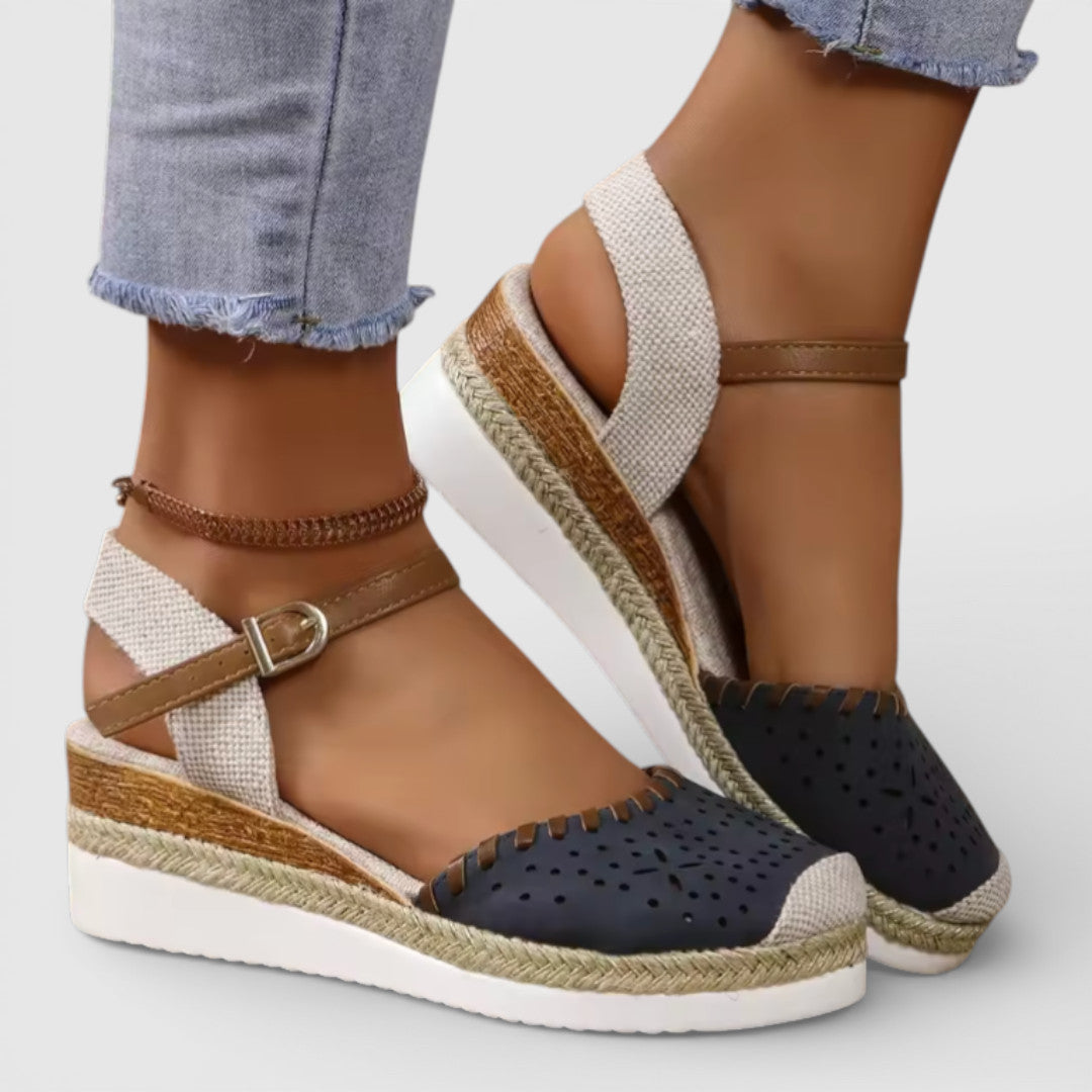 Espadrilles compensées perforées à bout fermé Nelvoire — vue 4