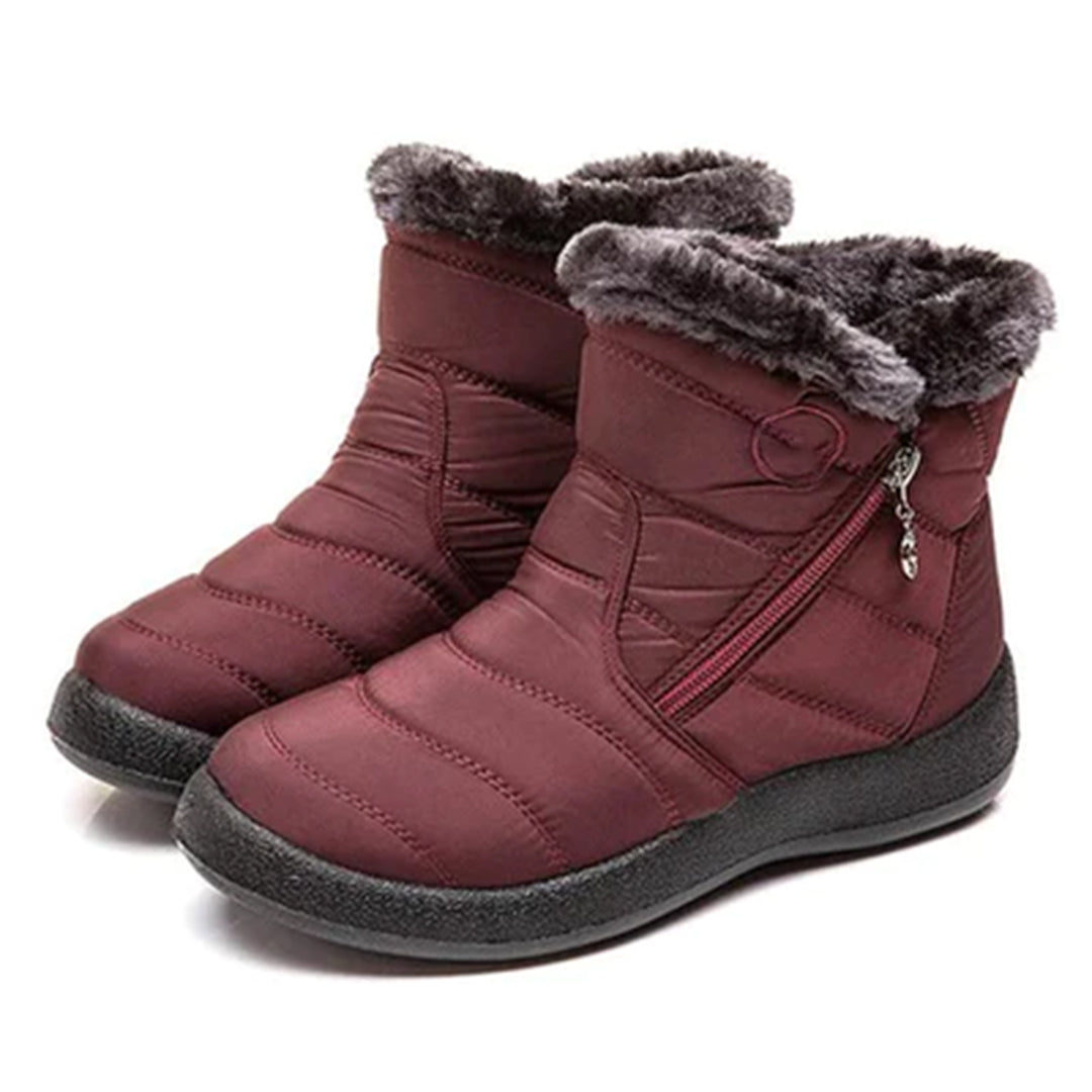 Bottes de neige confortables fourrées Nelvoire — coloris rouge
