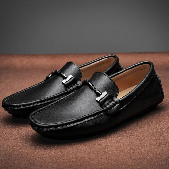 Mocassins en cuir façon italienne Nelvoire — coloris noir