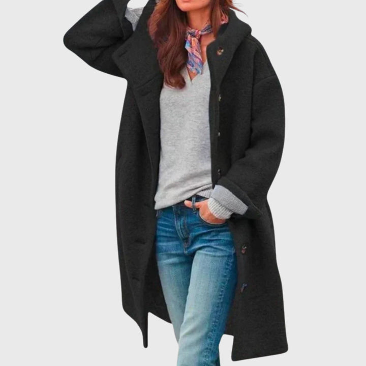Manteau classique chaud Nelvoire — coloris noir