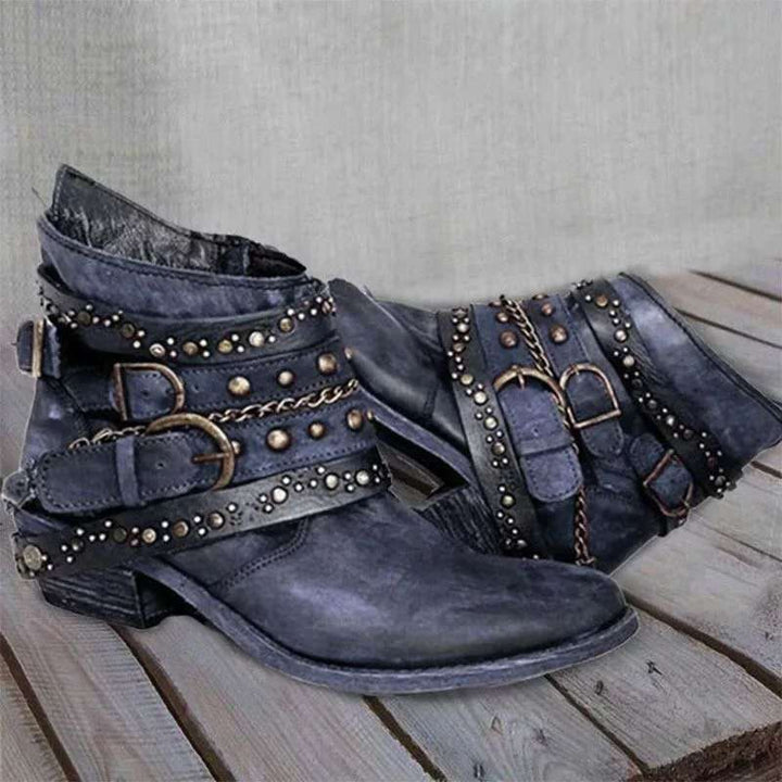 Bottines western vintage Nelvoire — coloris bleu