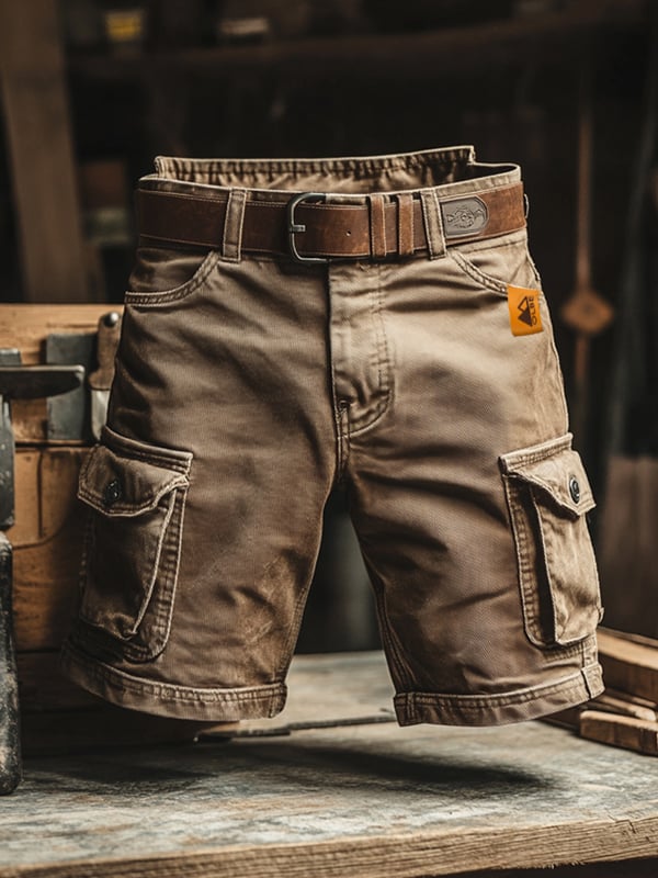 Short cargo rétro multi-poches Nelvoire — vue 2