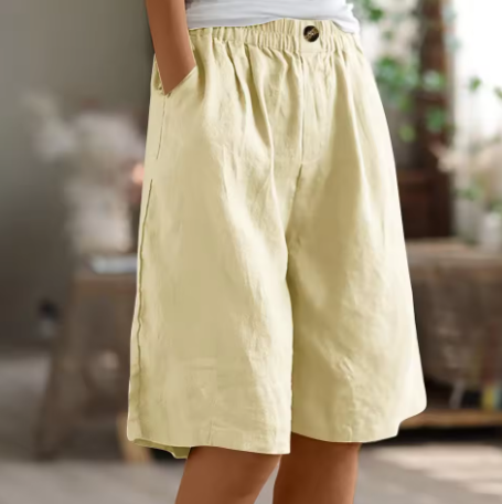 Short en coton confortable Nelvoire — coloris beige