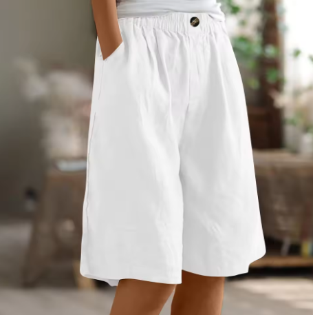 Short en coton confortable Nelvoire — coloris blanc