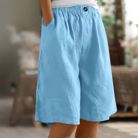Short en coton confortable Nelvoire — coloris bleu ciel