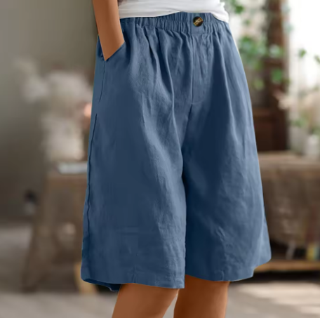 Short en coton confortable Nelvoire — coloris bleu