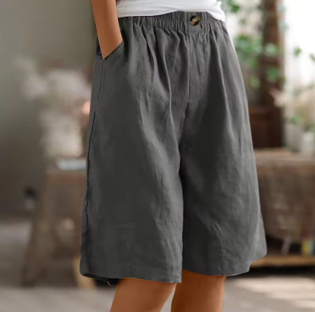 Short en coton confortable Nelvoire — coloris gris