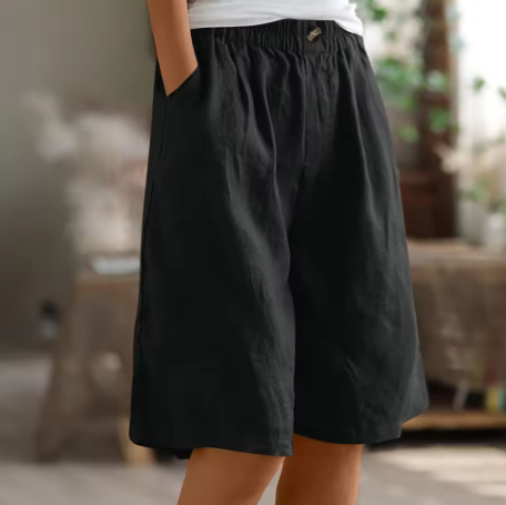 Short en coton confortable Nelvoire — coloris noir
