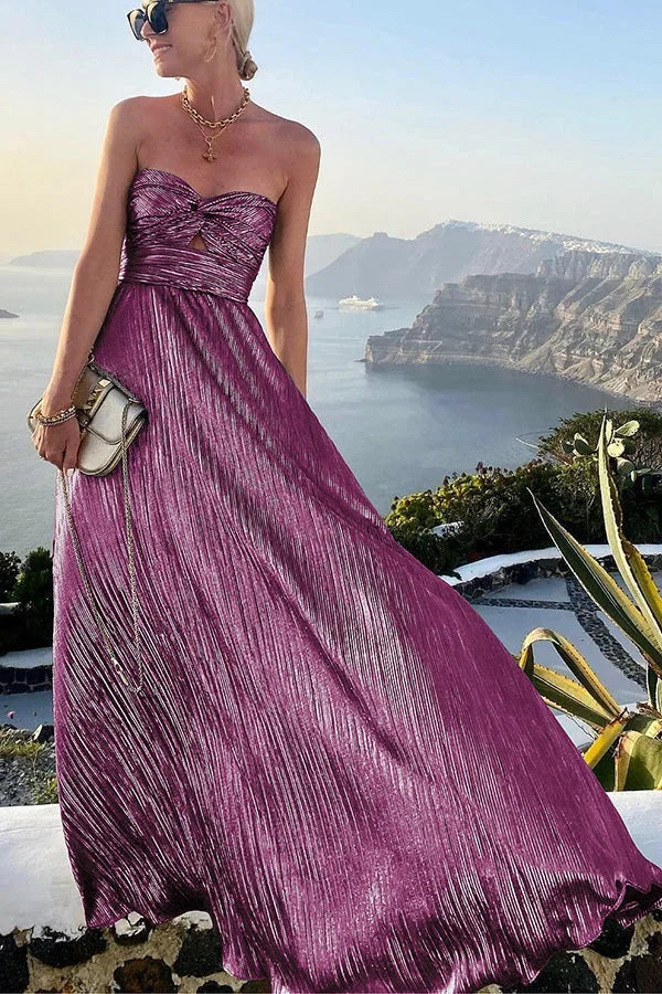 Robe longue bustier à effet brillant Nelvoire — vue 3