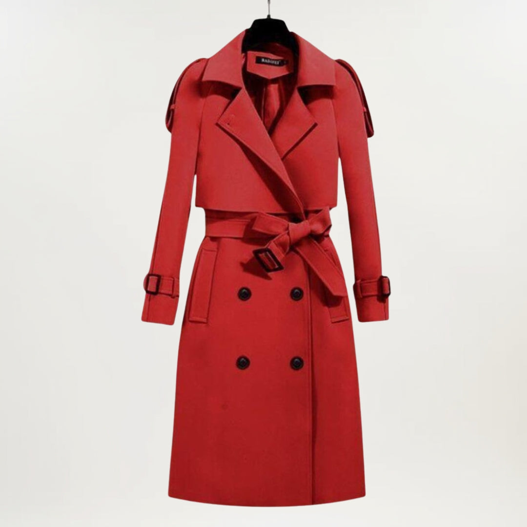 Trench long Nelvoire — coloris rouge