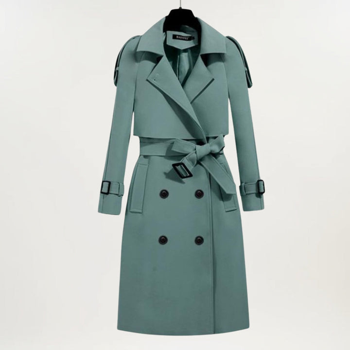 Trench long Nelvoire — coloris vert