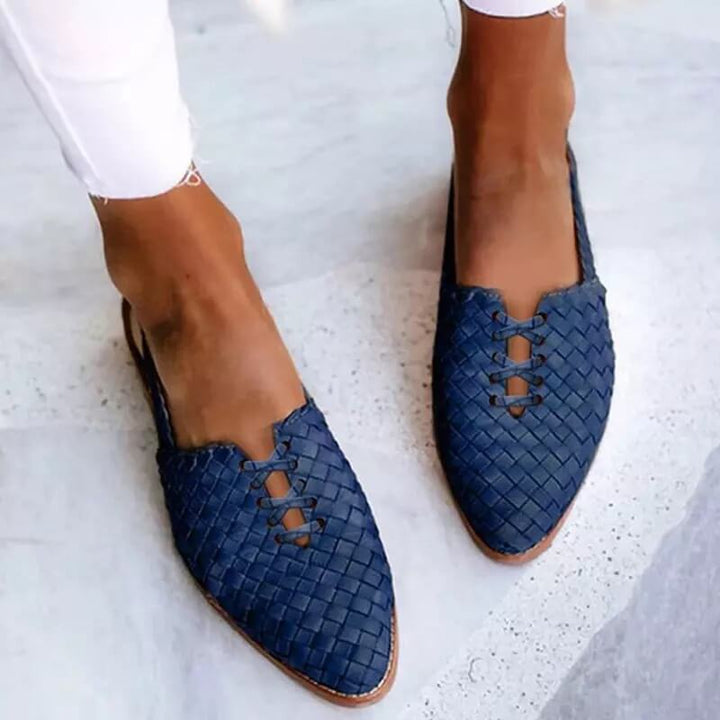 Mules plates tressées à bout pointu et laçage Nelvoire — vue 2