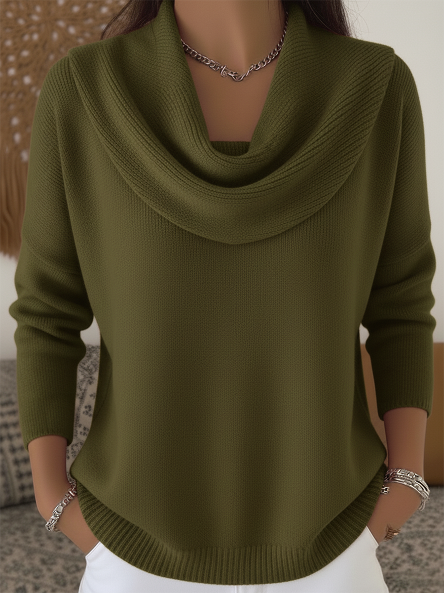 Pull col bénitier Nelvoire — coloris vert