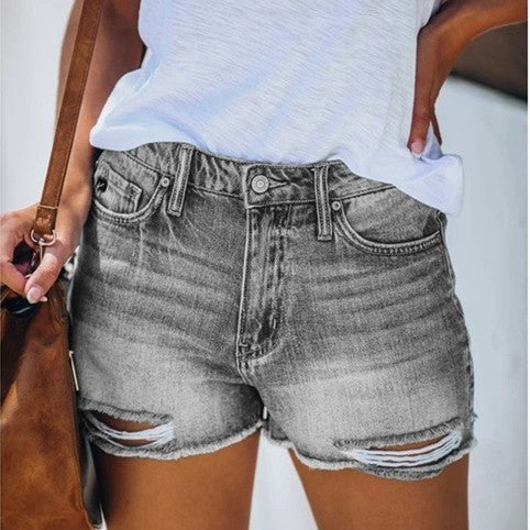 Short en denim Nelvoire — coloris gris