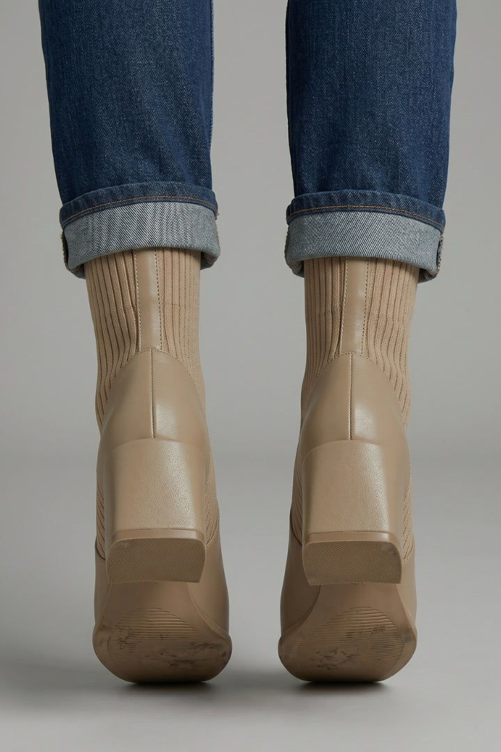 Bottines à talon en maille Nelvoire — coloris noir