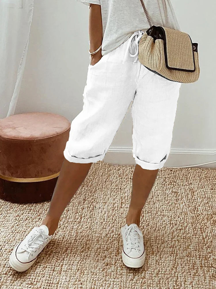 Short à cordon de serrage Nelvoire — coloris blanc