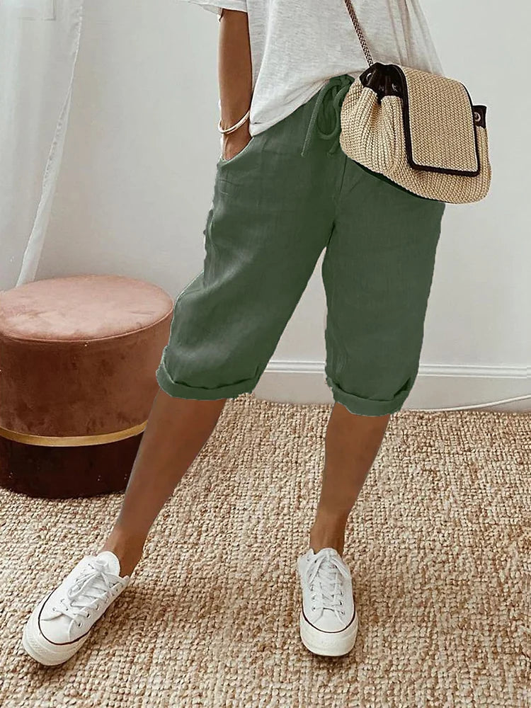Short à cordon de serrage Nelvoire — coloris vert