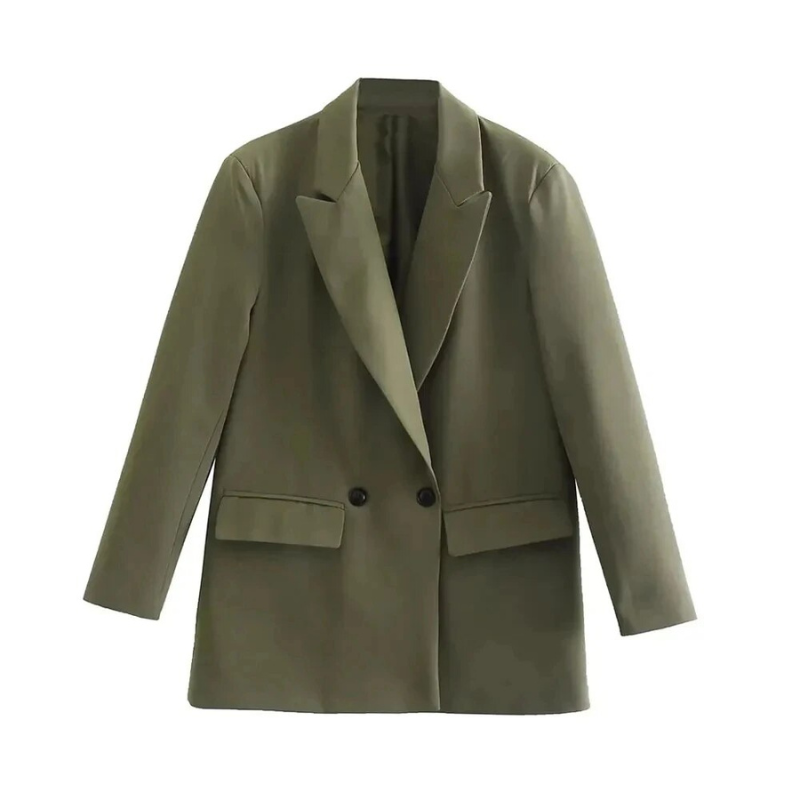 Blazer cintré élégant Nelvoire — coloris vert olive
