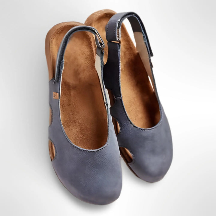 Sandales bout fermé à découpes et bride arrière Nelvoire — coloris gris