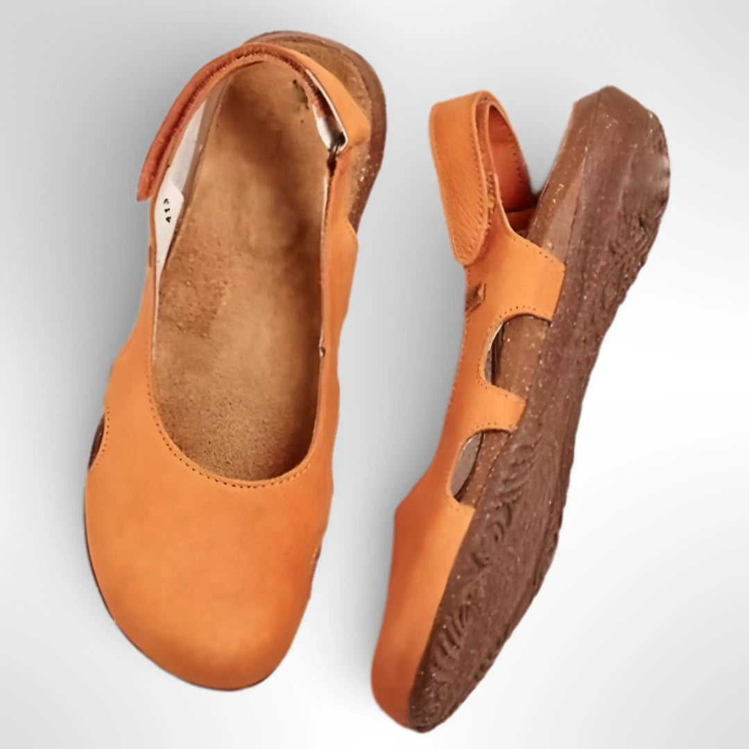 Sandales bout fermé à découpes et bride arrière Nelvoire — coloris orange