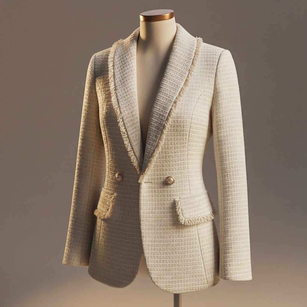 Blazer en tweed bouclé Nelvoire — coloris blanc
