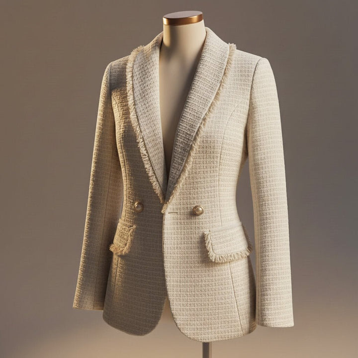 Blazer en tweed bouclé Nelvoire — coloris blanc