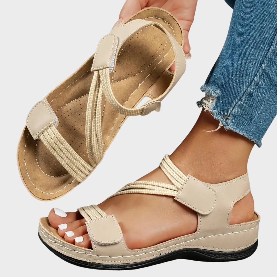 Sandales confort à brides ajustables Nelvoire — coloris kaki