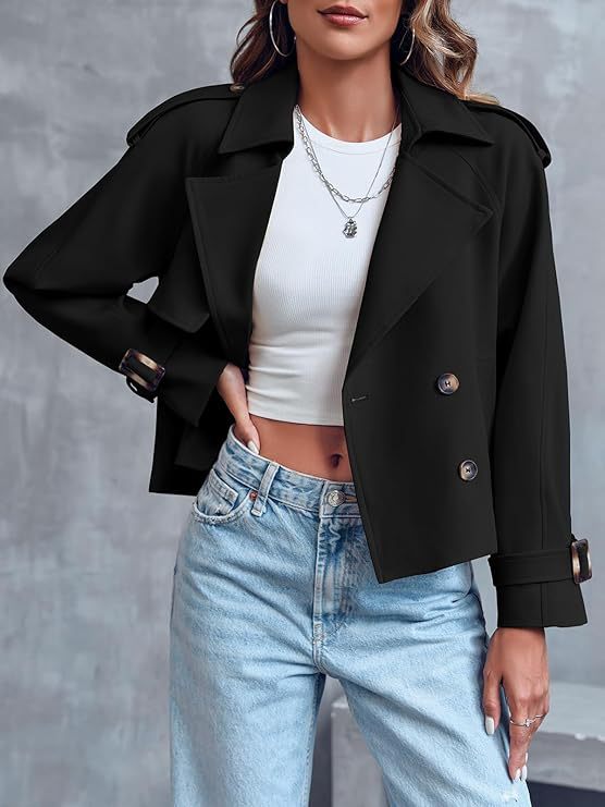 Trench court Nelvoire — coloris noir