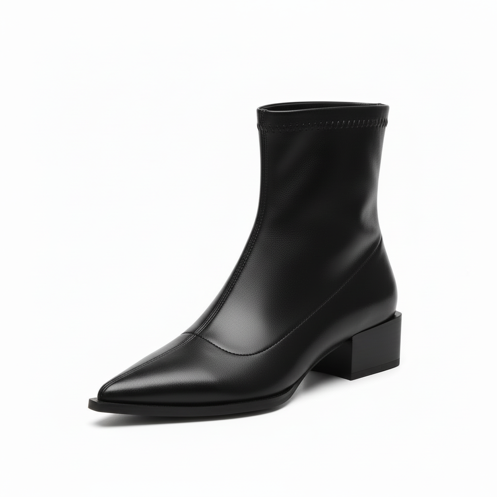 Bottines métallisées à bout pointu Nelvoire — coloris noir