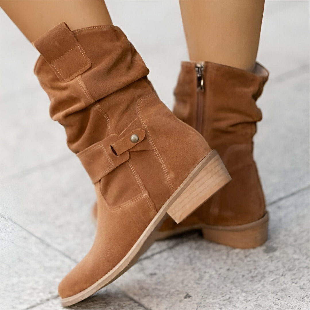 Bottines souples en daim Nelvoire — coloris marron