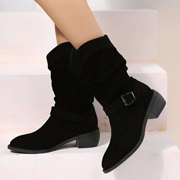 Bottines souples en daim Nelvoire — coloris noir