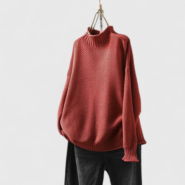 Pull texturé col montant Nelvoire — Justine, collection femme
