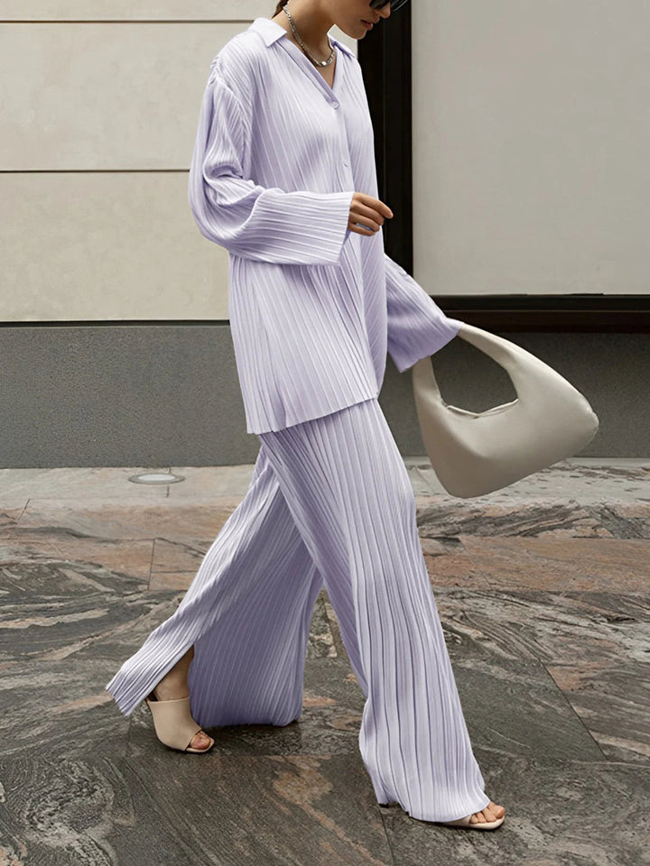 Ensemble deux pièces plissé Nelvoire — coloris violet