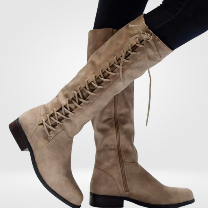Bottes cavalières cuissardes classiques Nelvoire — coloris beige