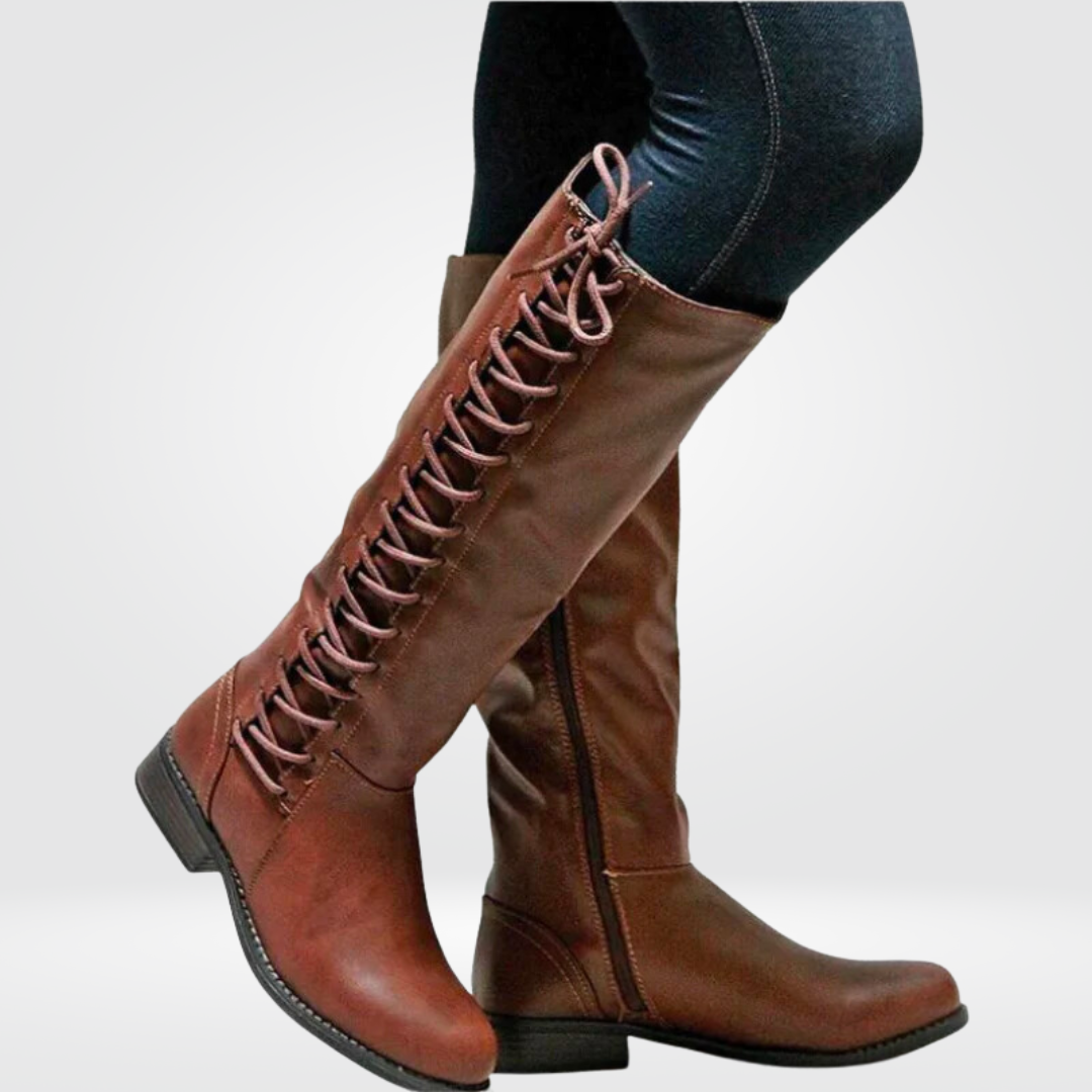 Bottes cavalières cuissardes classiques Nelvoire — coloris marron