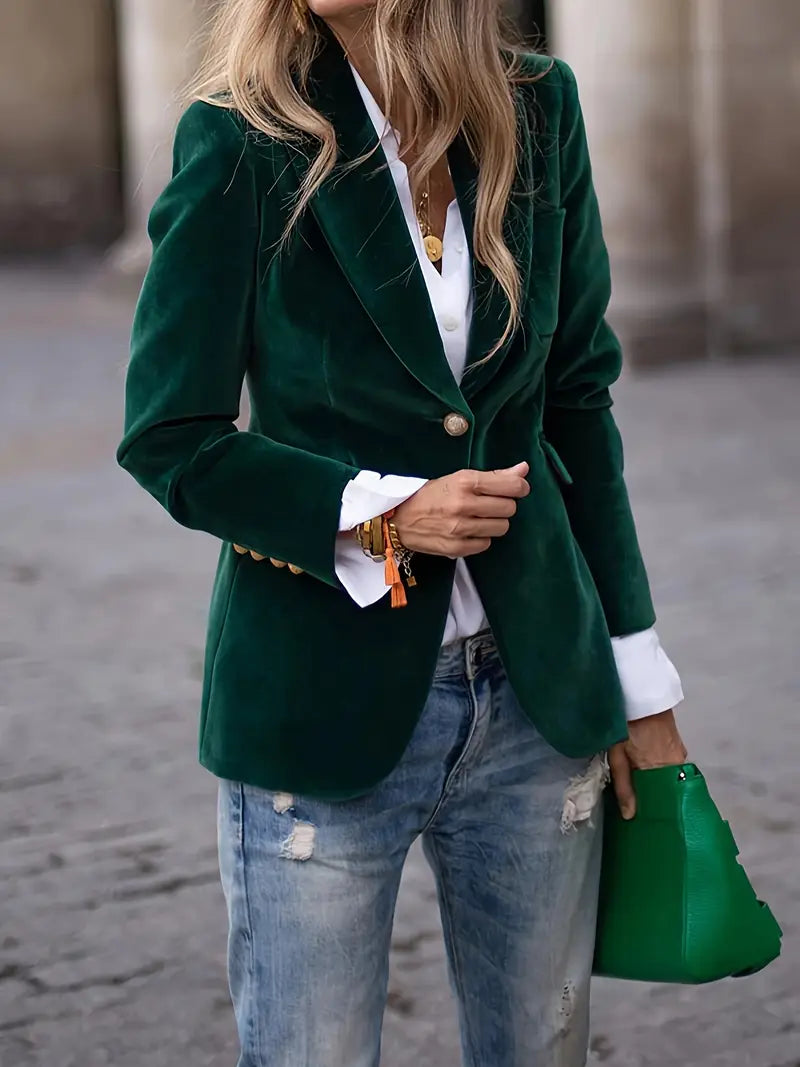 Blazer en velours Nelvoire — coloris vert