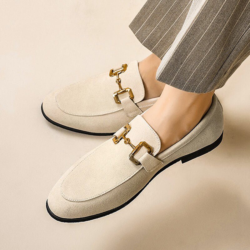 Mocassins en daim style héritage Nelvoire — Margaux, collection femme