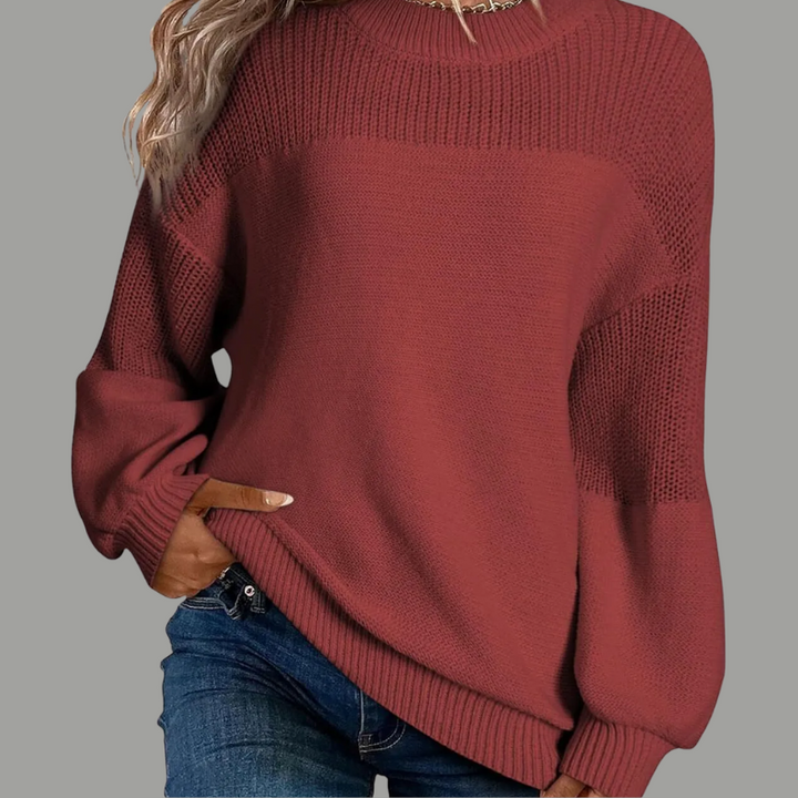 Pull texturé à empiècements en maille Nelvoire — vue 2
