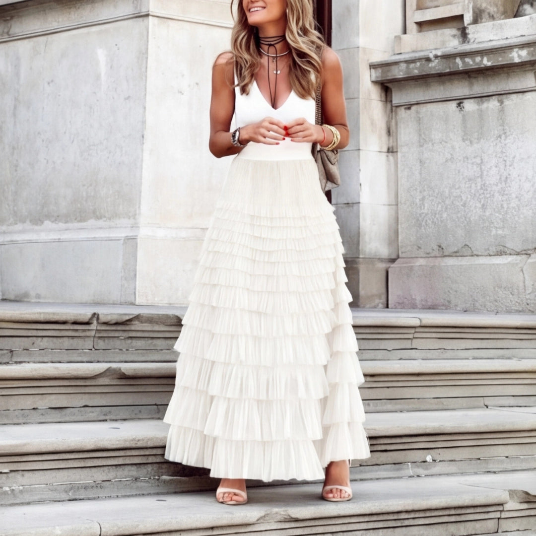 Blouse fluide à manches longues Nelvoire — coloris blanc