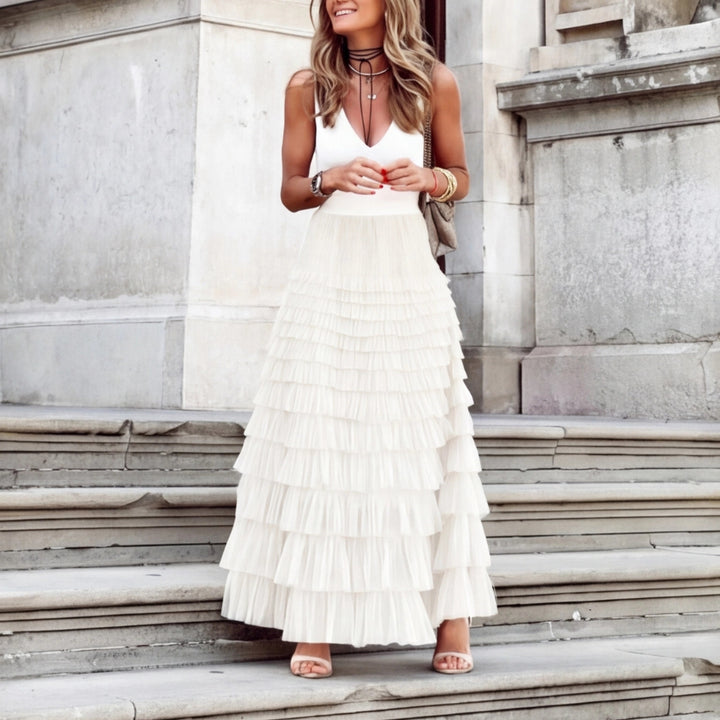 Blouse fluide à manches longues Nelvoire — coloris blanc