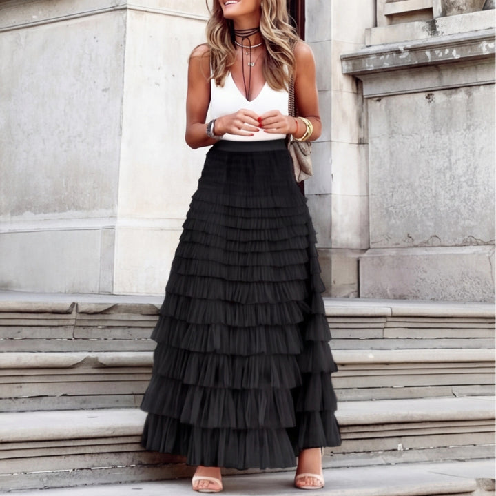 Blouse fluide à manches longues Nelvoire — coloris noir