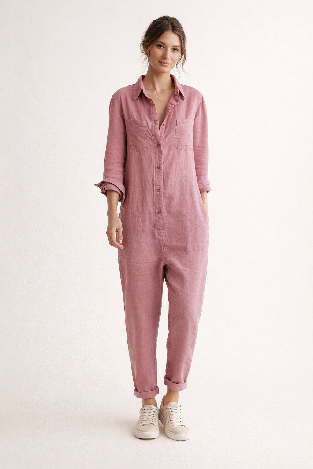 Combinaison col chemise à manches 3/4 Nelvoire — Mélanie, collection femme