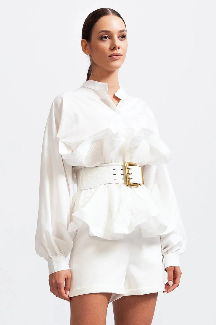 Blouse à volants et manches volumineuses Nelvoire — vue 2