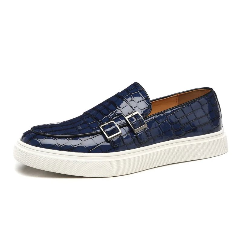Mocassins à finition grainée Nelvoire — coloris bleu