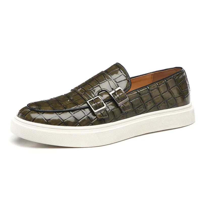 Mocassins à finition grainée Nelvoire — coloris vert